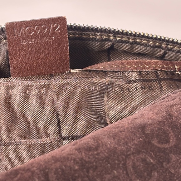Céline Vintage Brown Suede Monogram Macadam Shoulder Bag - Picture 9 of 11